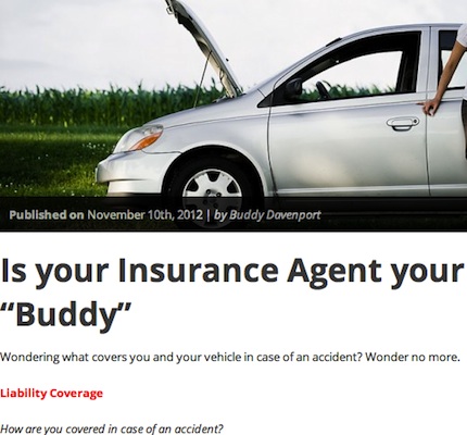 Buddy Davenport's car insurance pitch
